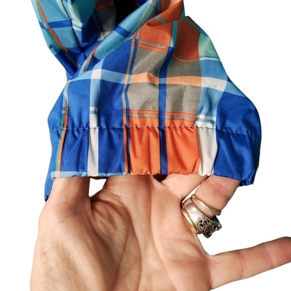 Encrypted Mens Loyalty Plaid Gingham Hoodie Marine Winf Btraker Jacket Size-L - Picture 6 of 14